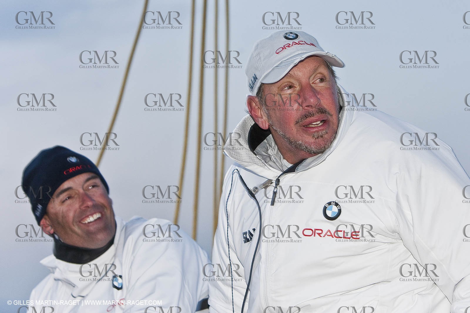 14 02 2010 - Valencia (ESP) - 33rd America's Cup - BMW ORACLE Racing - Race 2 - Russel Coutts - Larry Ellison