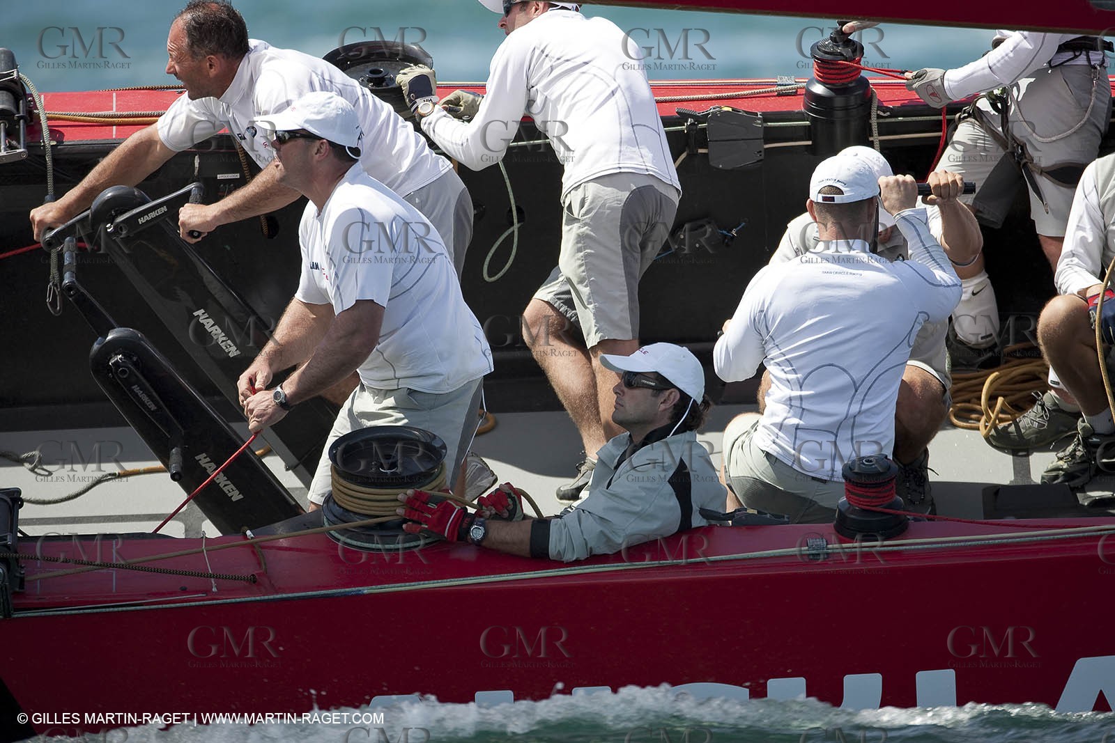 23 01 2009 - Auckland (NZL) - Louis Vuitton Pacific Series - BMW ORACLE Racing - Tuning up onboard Emirates Team New Zealand yacht