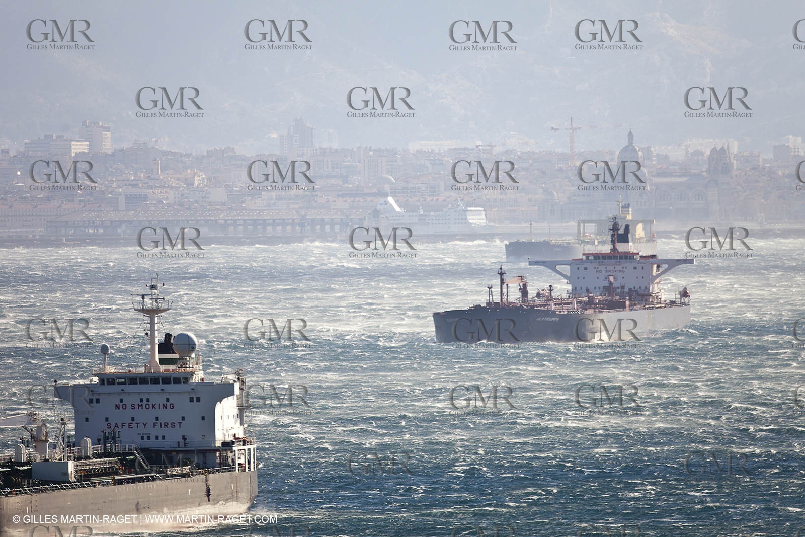 25 10 2010 - Marseille (FRA,13) - Navires au mouillage en raison d'un grève du personnel portuaire
