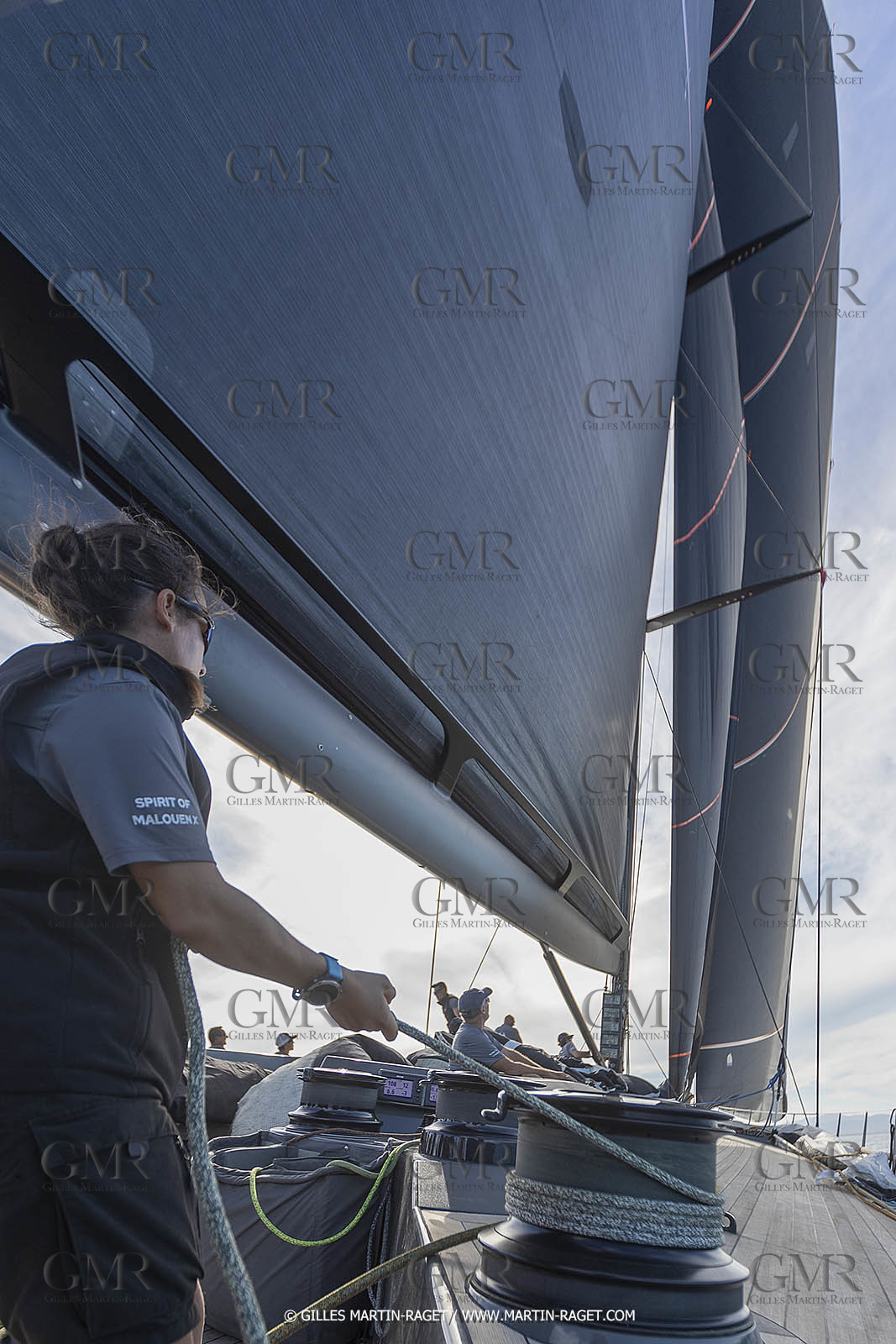 03 10 2022, Saint-Tropez (FRA,83), Voiles de Saint-Tropez 2022,  entraînement des maxis, A bord de Sipirit of Malouen X