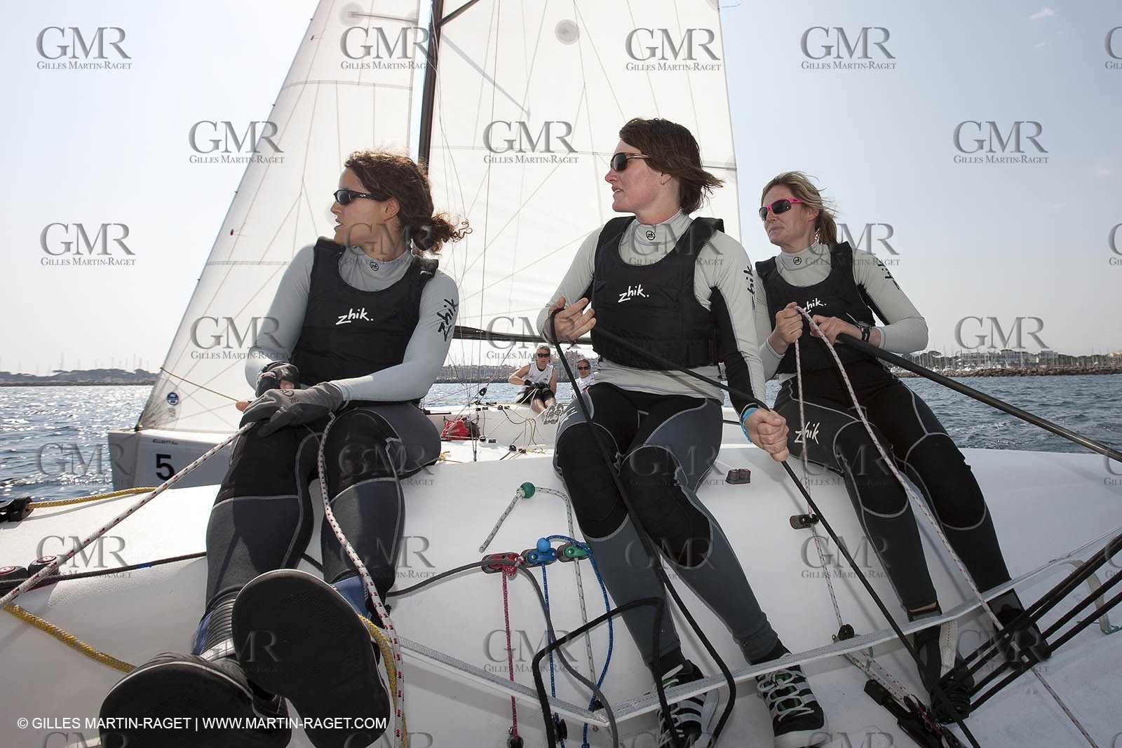 20 04 2010 - Hyères (FRA,83) - SOF 2010 - Zhik Team - Match Racing Feminin - Leroy Pruvot  Bertrand