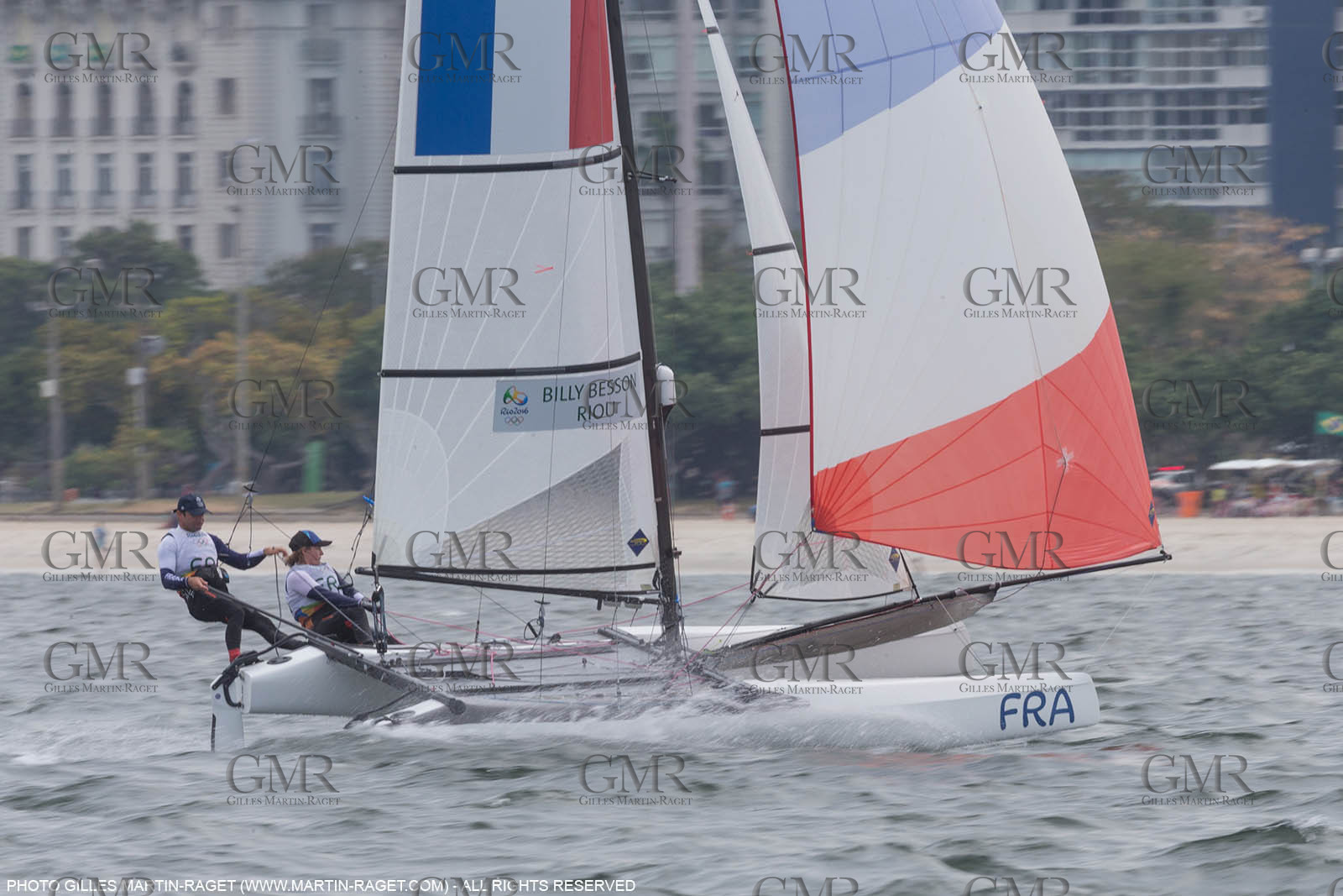 16 08 2016, Rio de Janeiro (BRA), 2016 Olympic Games, Sailing, Nacra 17, Billy Besson, Marie RIou