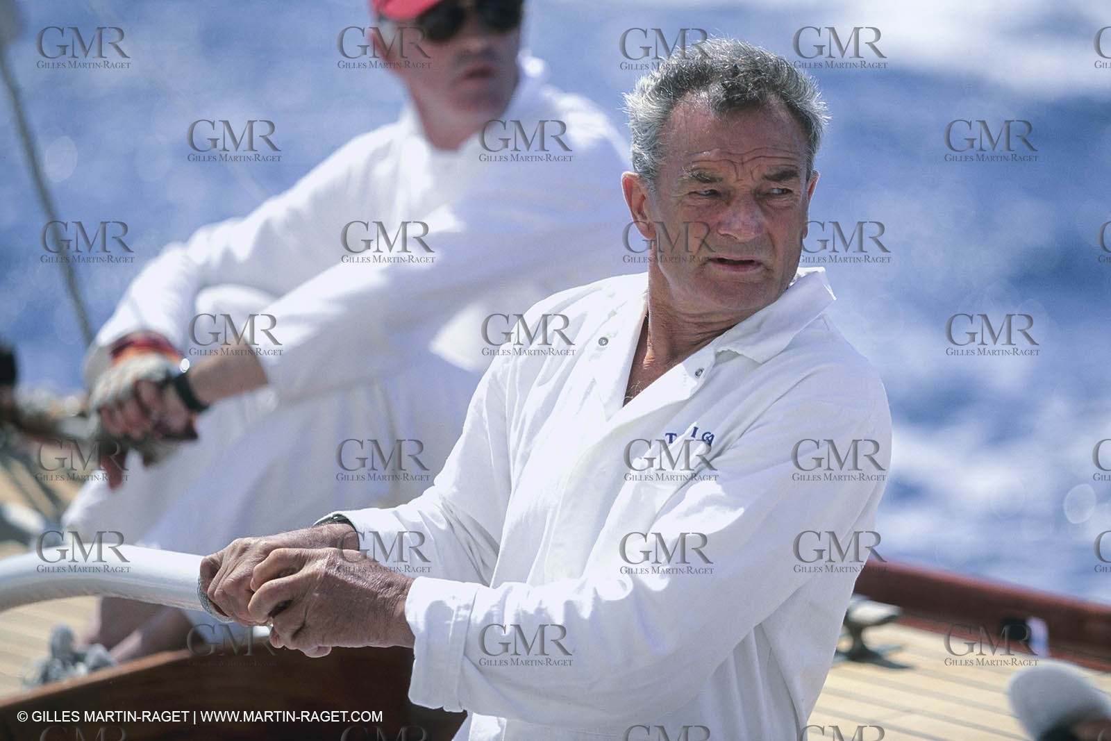 Eric Tabarly steers Tuiga
