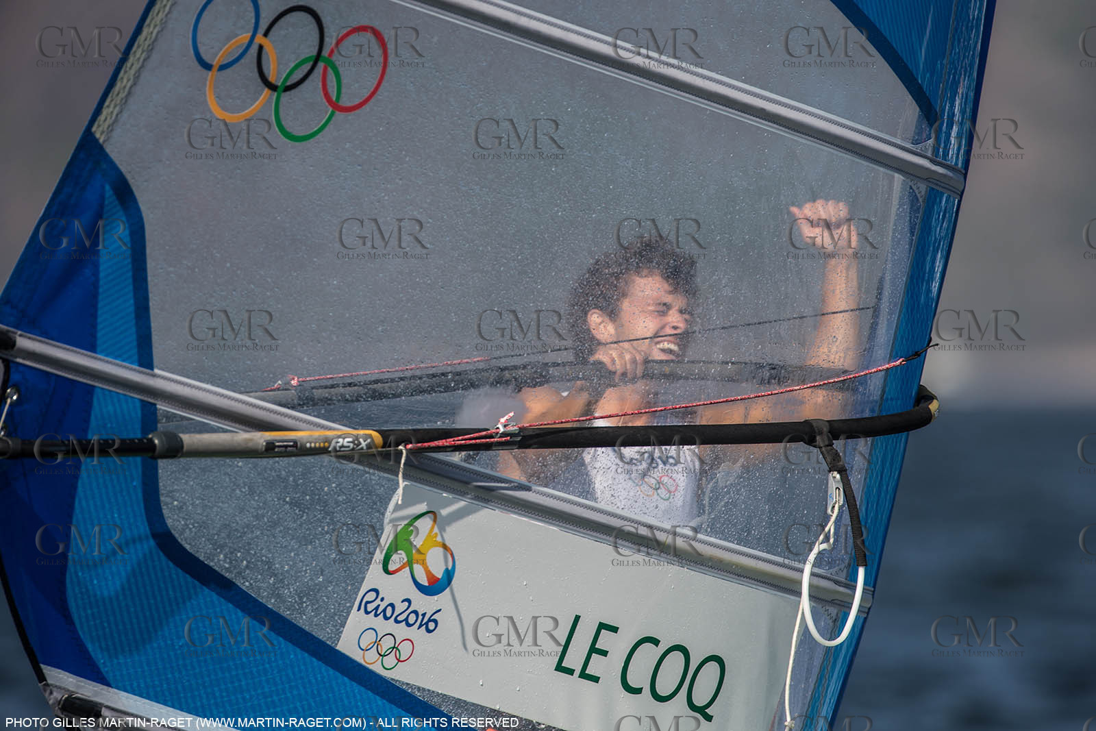 14 08 2016, Rio de Janeiro (BRA), 2016 Olympic Games, Sailing, RSX Men Medal race, Pierre Le Coq (FRA), bronze medalist