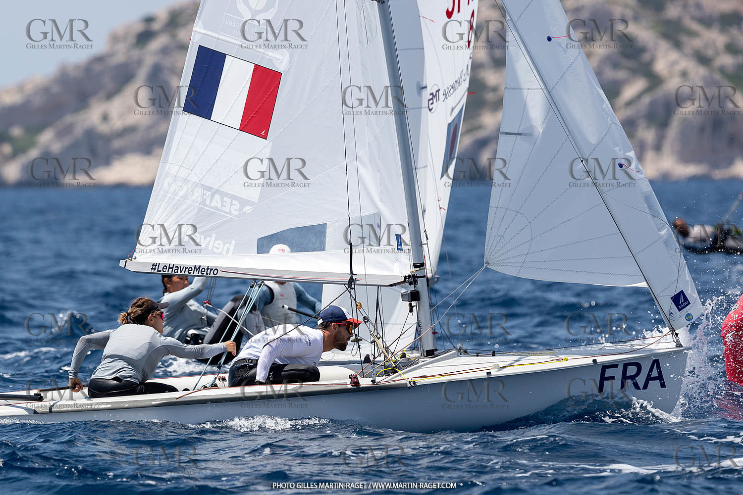 09 07 2023, Marseille (FRA), Paris 2024 Sailing Test Event, Race Day 1, 470