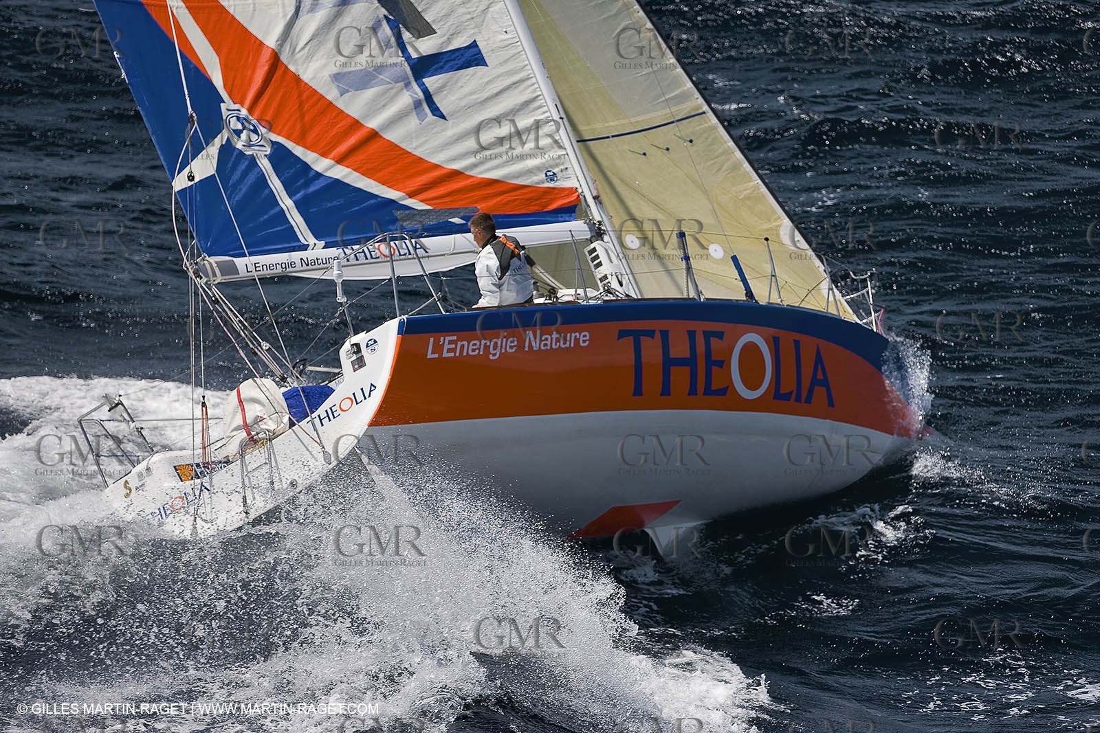 06-26-2007 - FIGARO II - THEOLIA - Skipper : Robert Nagy - Training off Marseille (south France) with strong wind conditions
