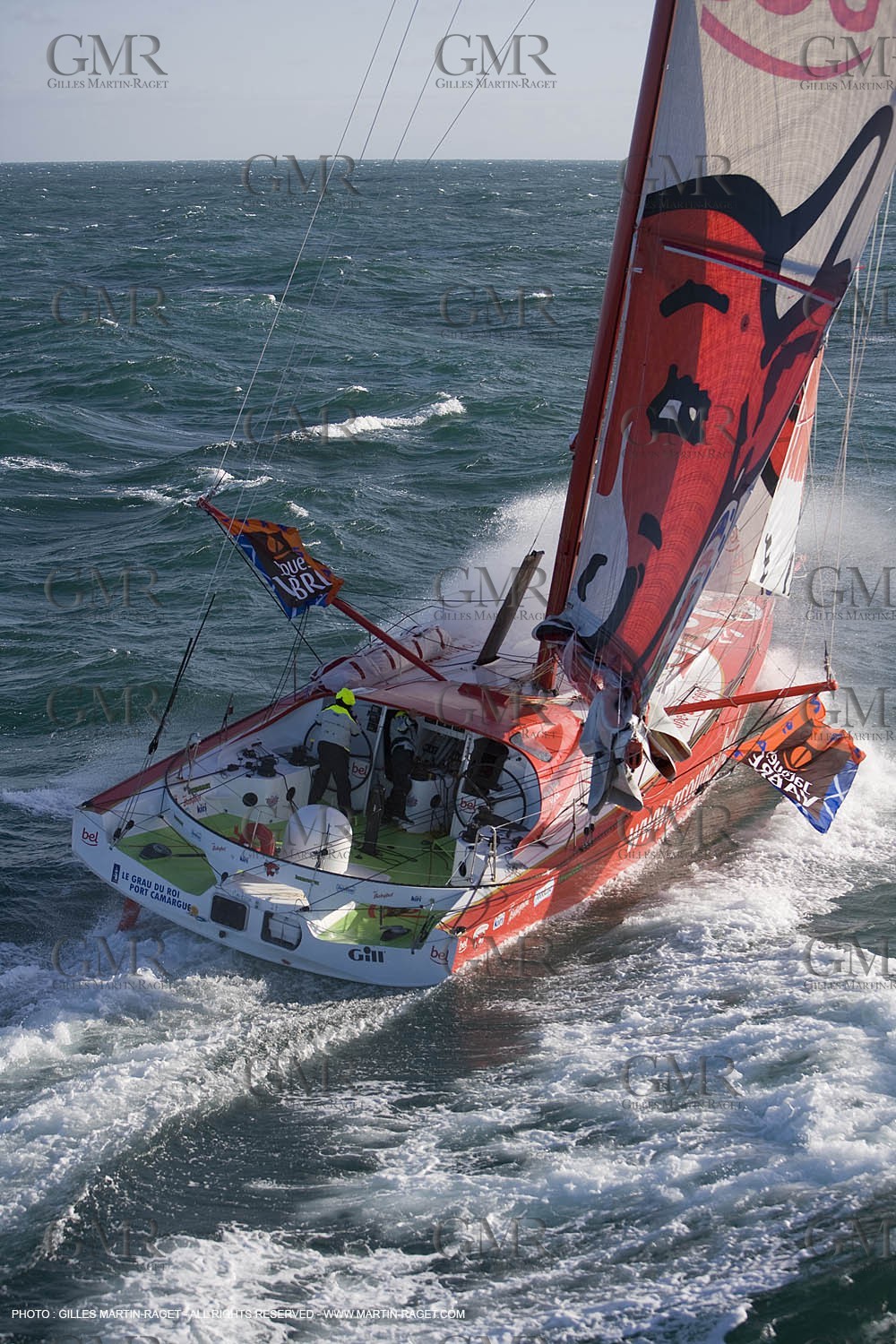 17 10 2007 - Chrebourg (FRA, 35) - IMOCA monohulls- Transat Jacques Vabre - Groupe Bel (Kito de Pavant - Sébastien Col) - qualification delivery Port Camargue-Le Havre