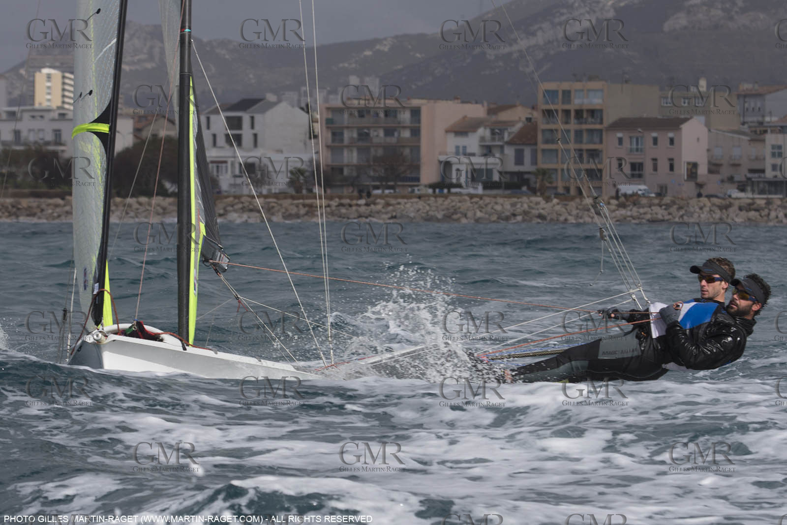04 03 2016, Marseille (FRA,13), Olympic Sailing, 49er, french representatives Julien D'Ortoli Noë Delpech training
