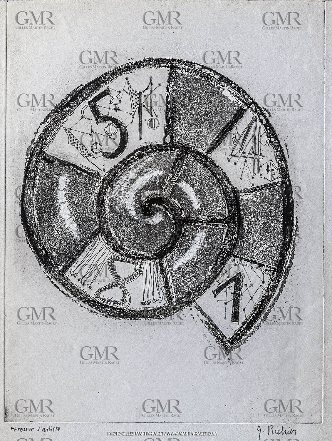 12 07 2020, St Rémy de Provence (FRA, 13) Oeuvre Germaine Richier, gravure