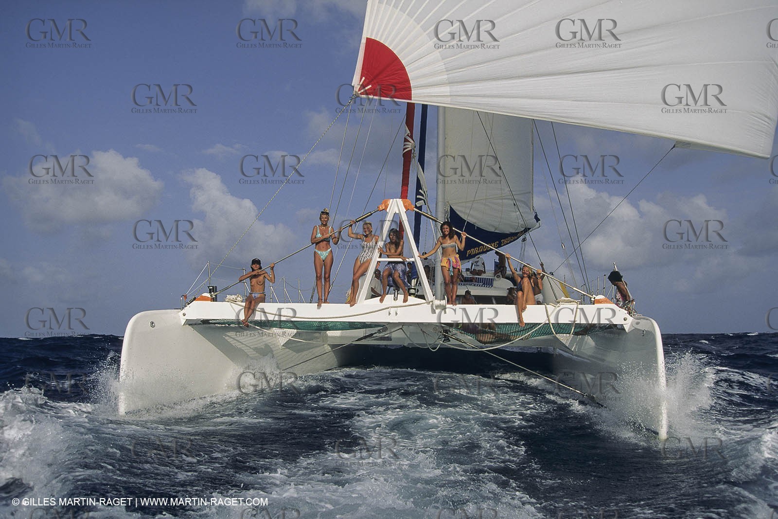 Sailing, cruising, multihull under sail