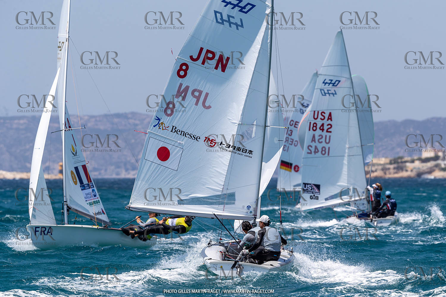 15 07 2023, Marseille (FRA), Paris 2024 Olympic Games Sailing Test Event, Day 6, 470 Medal Race