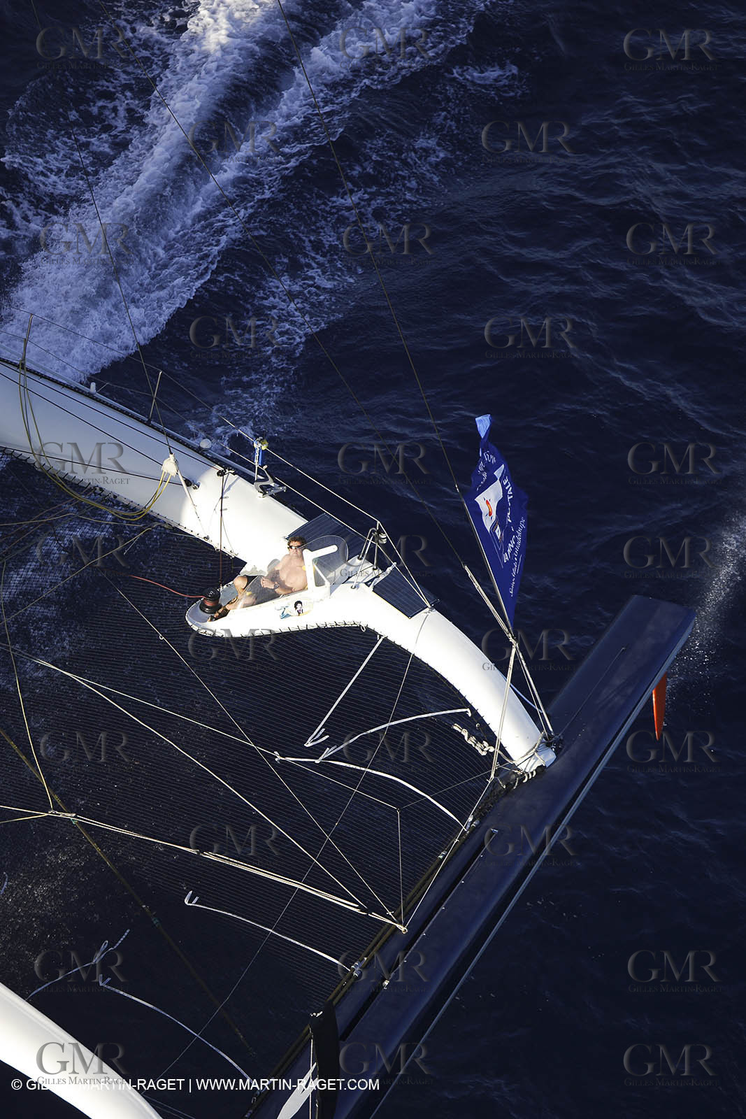 05 11 2006 - Pointe à Pitre Guadelupe (FRA) - Route du Rhum 2006 arrival - overall winner Lionel Lemonchois (Gitana 11)