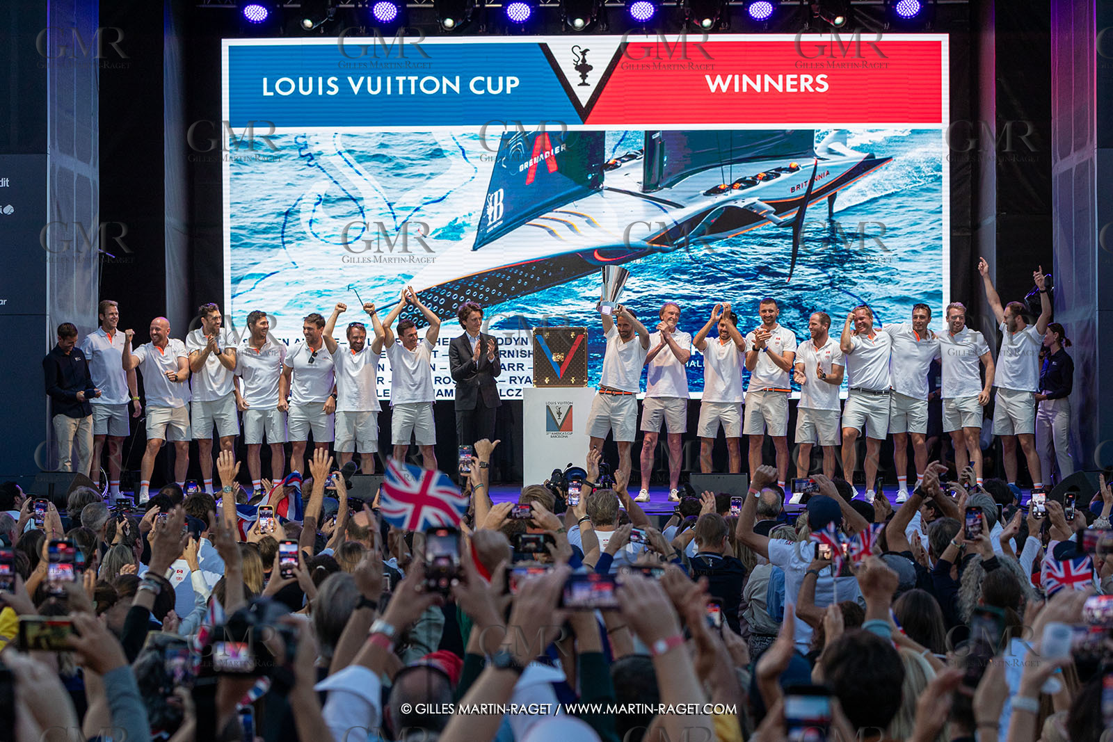 04 10 2024, Barcelona (ESP), 37th America's Cup, Louis Vuitton Cup Final, Race Day 7 , Prizegiving