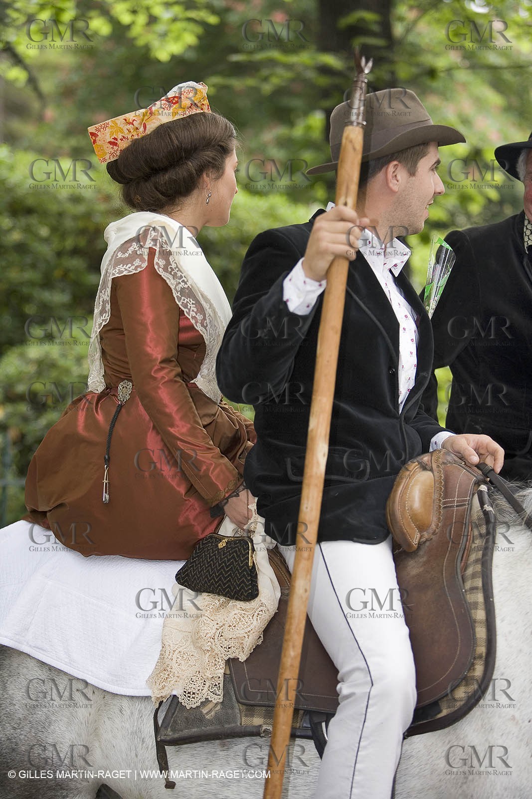 Arlésiennes in costume - Gardians (cow-boys) celebration - Arles