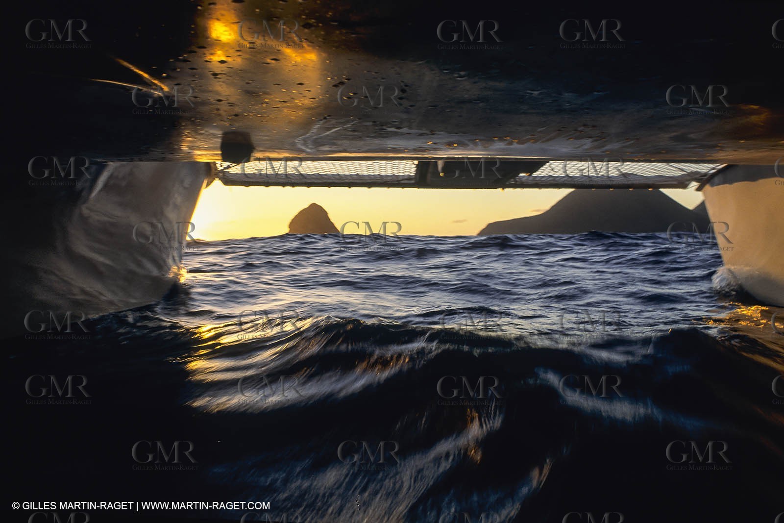 Sailing, cruising, multihull at the mooring