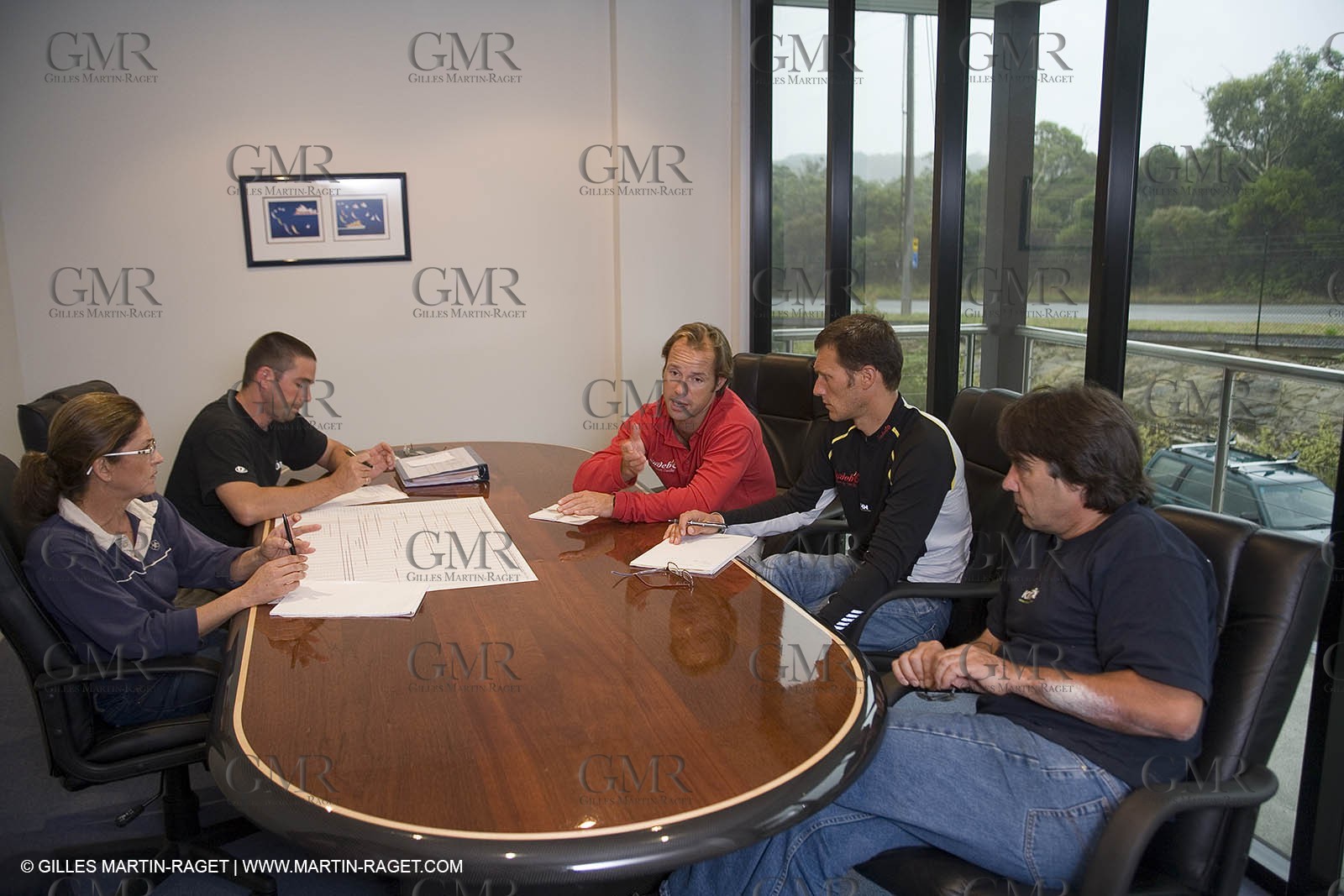 Sydney, Australia, Thomas Coville trimaran Sodebo building at Boat Speed