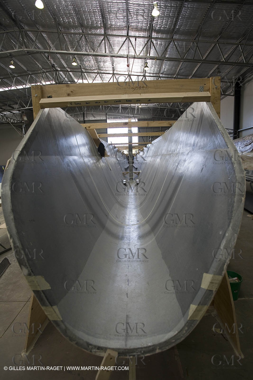 Sydney, Australia, Thomas Coville trimaran Sodebo building at Boat Speed