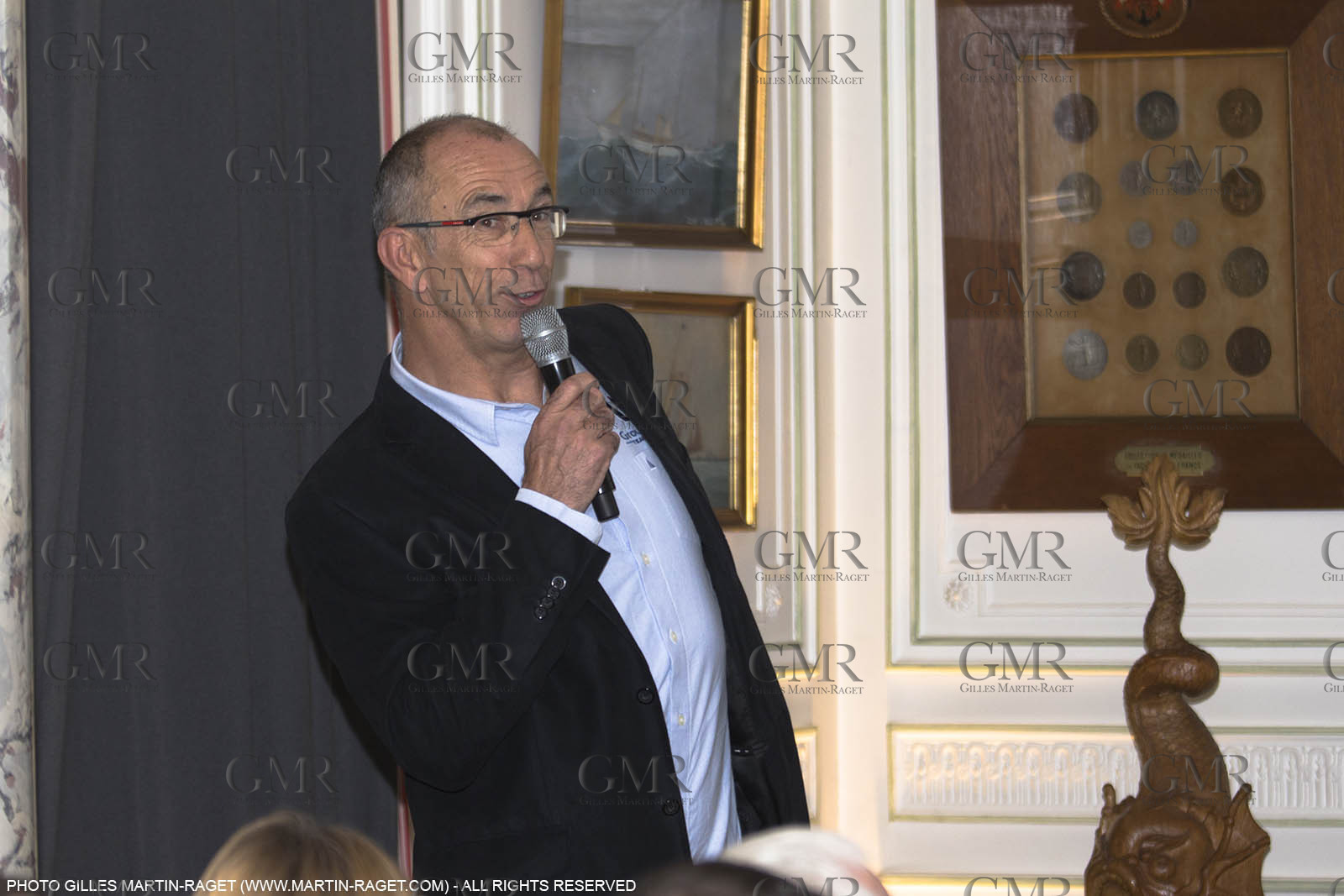 22 02 2016, Paris (FRA), 35th America's Cup, Groupama Team France announces Norauto as official partner at Yacht Club de France, Vincent Borde, GTF PR