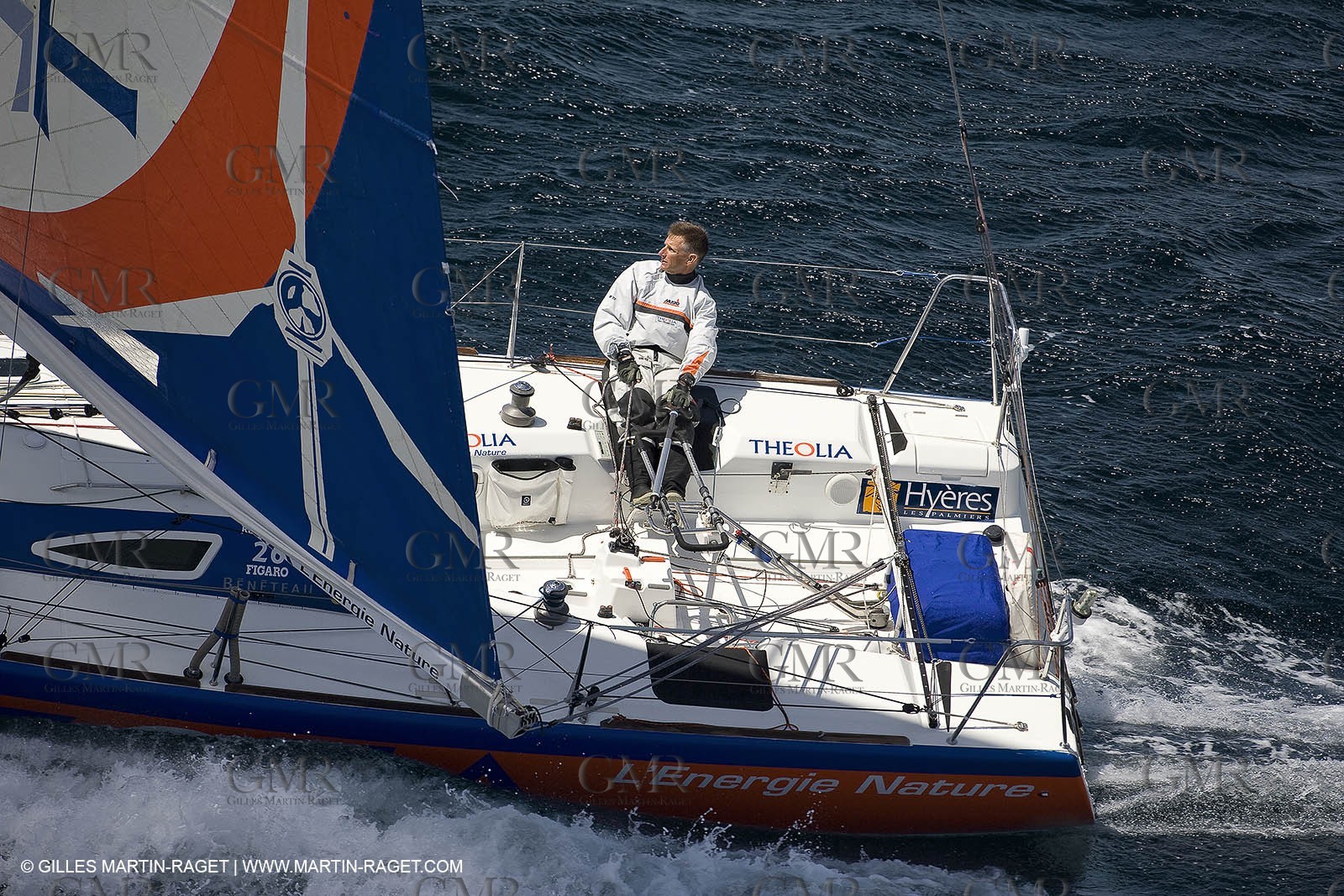 06-26-2007 - FIGARO II - THEOLIA - Skipper : Robert Nagy - Training off Marseille (south France) with strong wind conditions