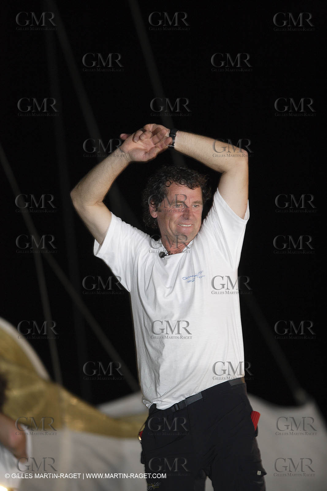 05 11 2006 - Pointe à Pitre Guadelupe (FRA) - Route du Rhum 2006 arrival - overall winner Lionel Lemonchois (Gitana 11)